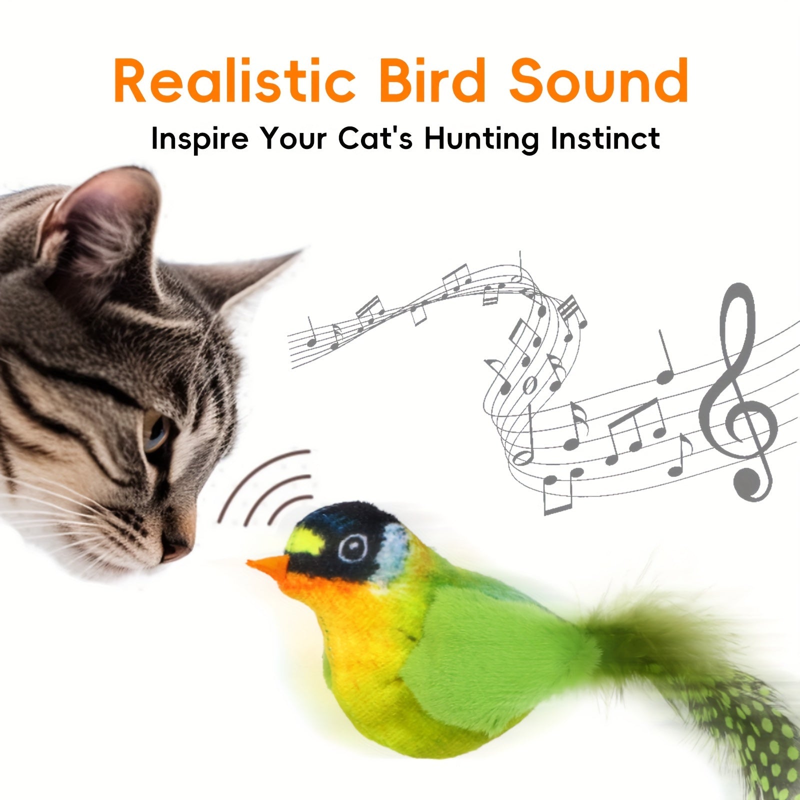 Simulated Bird Cat Toy, Indoor Cat Sports Interactive Bird Toy, Can Make Sounds, Random Tail Pattern - Kerala Elegance