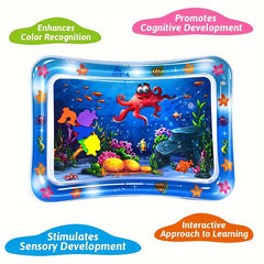 1pc Blue Animals Inflatable Water Mat, Cartoon Inflatable Crawling Mat, Cushion, Great Christmas Halloween Thanksgiving Day Gift, New Year's Gift, Valentine's Day Gift