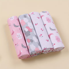 4pcs Baby Swaddle Blanket Full Cotton Flannel Soft Wrap Towel Baby Blanket 0-12 Months Easter Gift