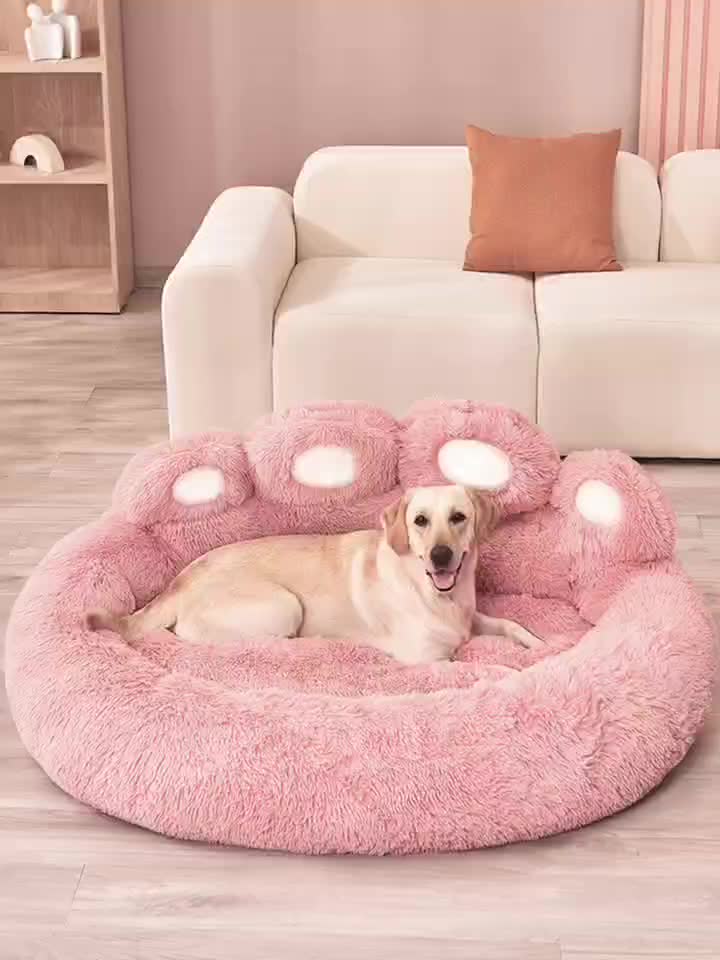 Ultra-Plush Bear Paw Pet Bed - Orthopedic Support for Dogs & Cats - Dreamy, Soft Sleeping Solution Perfect for Puppies, Kittens & Small Furry Friends