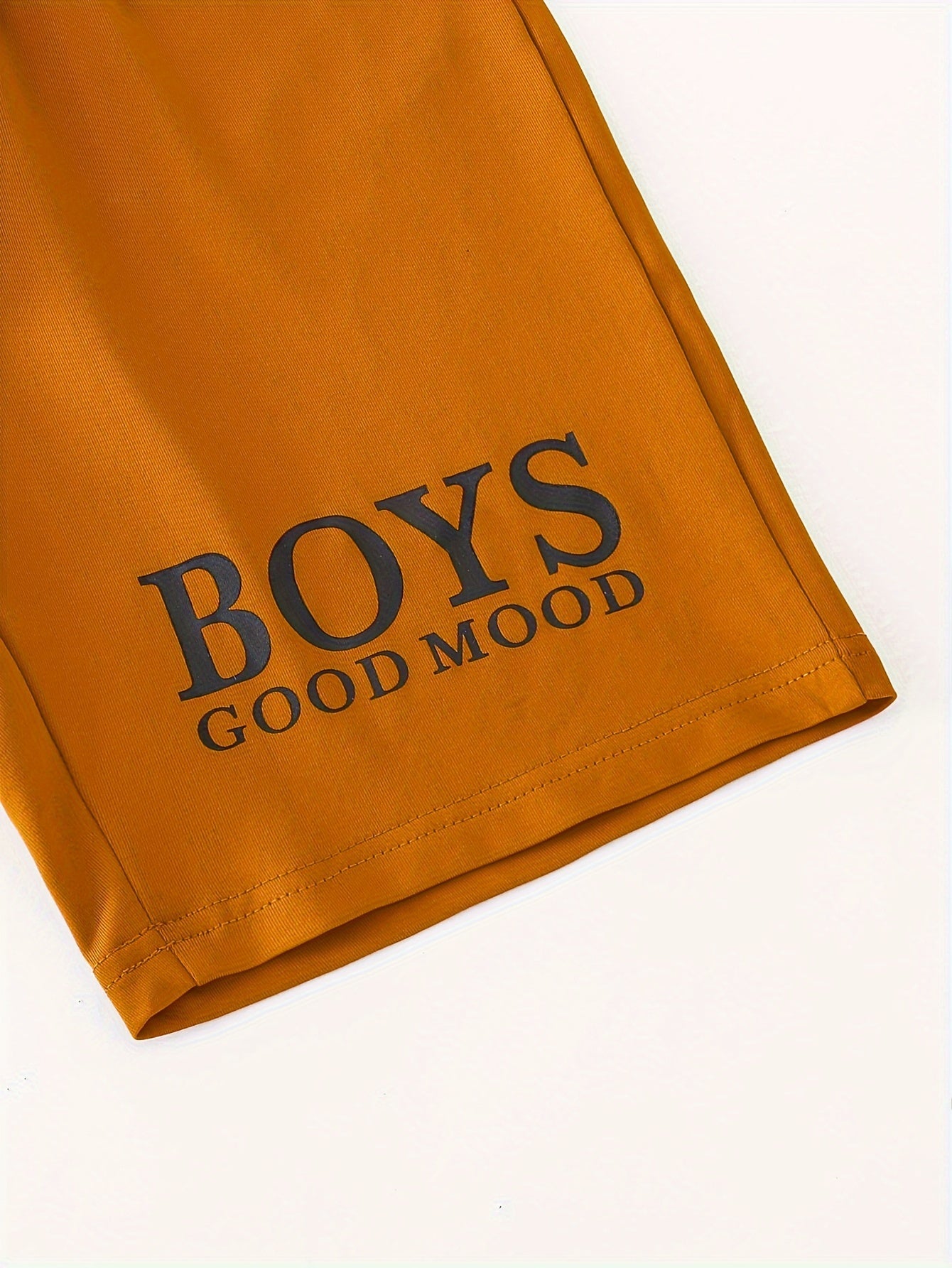 2pcs Boys Casual BOYS GOOD MOOD Letter Graphic Print Short Sleeve T-shirt & Shorts Set, Comfy Summer Boys Clothes