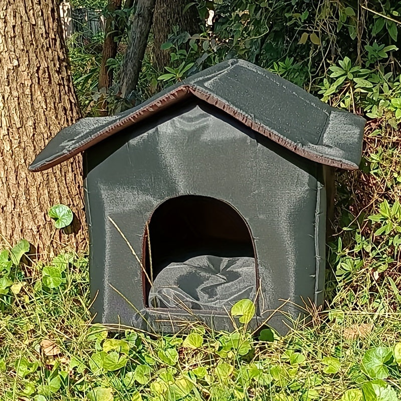 Cozy Waterproof Cat Nest, Outdoor Pet House, Non-slip Stable Stray Cat House, Durable Oxford Cloth Outdoor Cold-proof Shelter