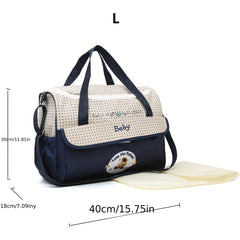 5pcs/set Fashion Embroidery Bag Multi-functional Large-capacity Single-shoulder Mother Bag, Travel Mom Diagonal Cross Diaper Bag Set