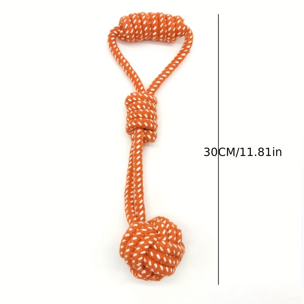 Dog Cotton Rope Toy Molar Bite Resistant Braided Rope Knot Toy Medium Large Hand Pull Toy Pet Random Color - Kerala Elegance