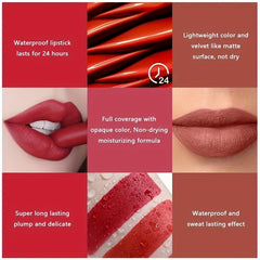 6Pcs/Set 12 Colors Shades Lipstick, New Long Lasting Waterproof Easy To Color, Non-stick Cup Waterproof Sexy Lipstick Gift Set, Lips Makeup Cosmetic, Mother's Day Gifts Set, Gifts For Women