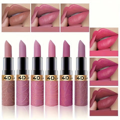 6Pcs/Set 12 Colors Shades Lipstick, New Long Lasting Waterproof Easy To Color, Non-stick Cup Waterproof Sexy Lipstick Gift Set, Lips Makeup Cosmetic, Mother's Day Gifts Set, Gifts For Women