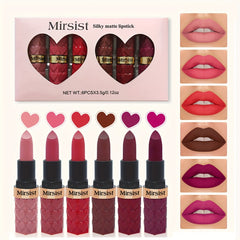 Mirsist 6pcs Matte Lipstick Set - Long-Lasting, Non-Fading Berry Shades For All Skin Types