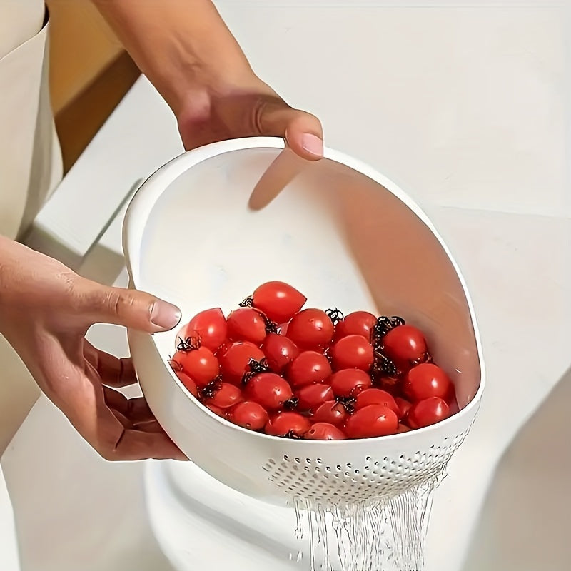 1pc Rice Washer Strainer Colanders: Multifunctional Kitchen Washing Basket for Vegetables, Fruits, Pasta - Plastic Material, No Battery Included