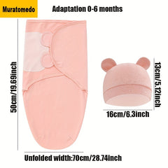 Muratomedo Newborn Swaddling Set Adjustable Sleeping Bag for Boys and Girls Easy Wrapping Baby Wrap Ideal for 0-6 Months Christmas Halloween Thanksgiving Day Easter Gift