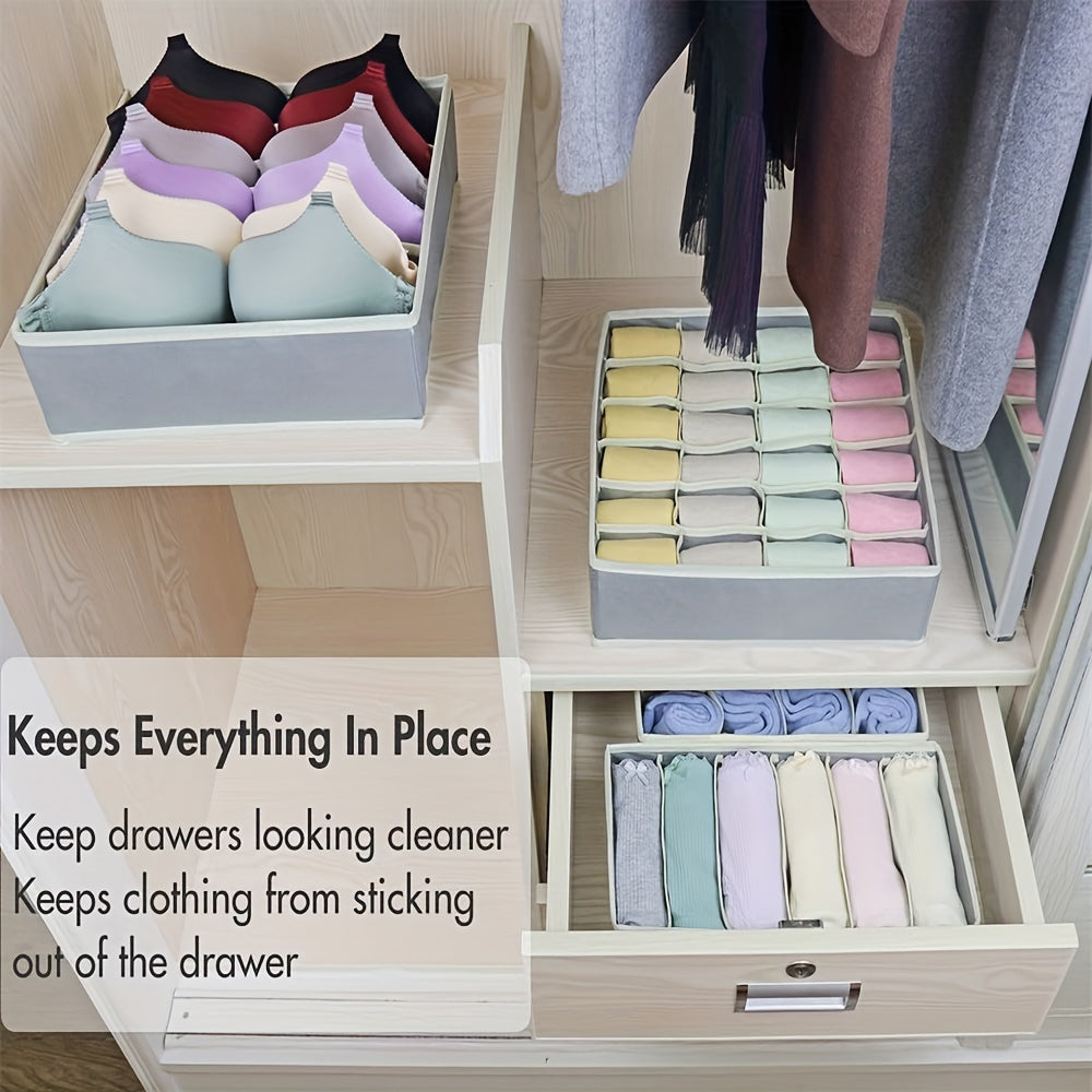 24 Grids Collapsible Closet Cabinet Organizer: Perfect for Socks, Underwear, Handkerchiefs, Ties, and Belts