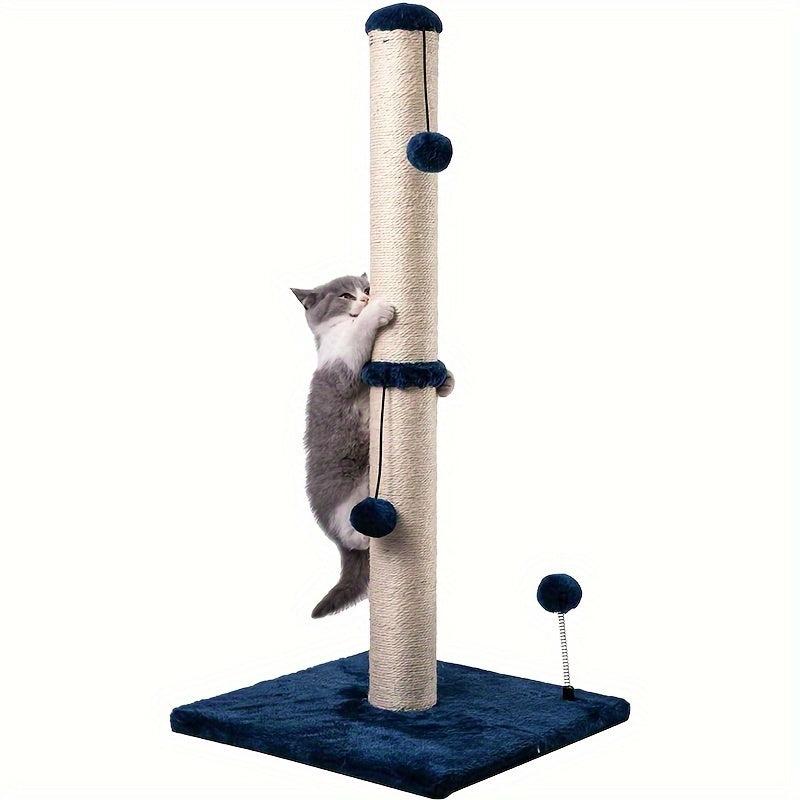 MECOOL 86.36cm Tall Cat Scratching Post with Hanging Balls - Sisal Scratch Pole for Adult Cats and Kittens - Kerala Elegance