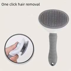 1pc Easy-Clean Pet Grooming Comb - Effortless Hair Removal - Safe for Dogs & Cats