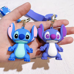 Minnie & Lilo & Stitch Cartoon Anime Keychain - Durable Keyring for Unisex, Fashionable Character Charm Perfect for Backpacks