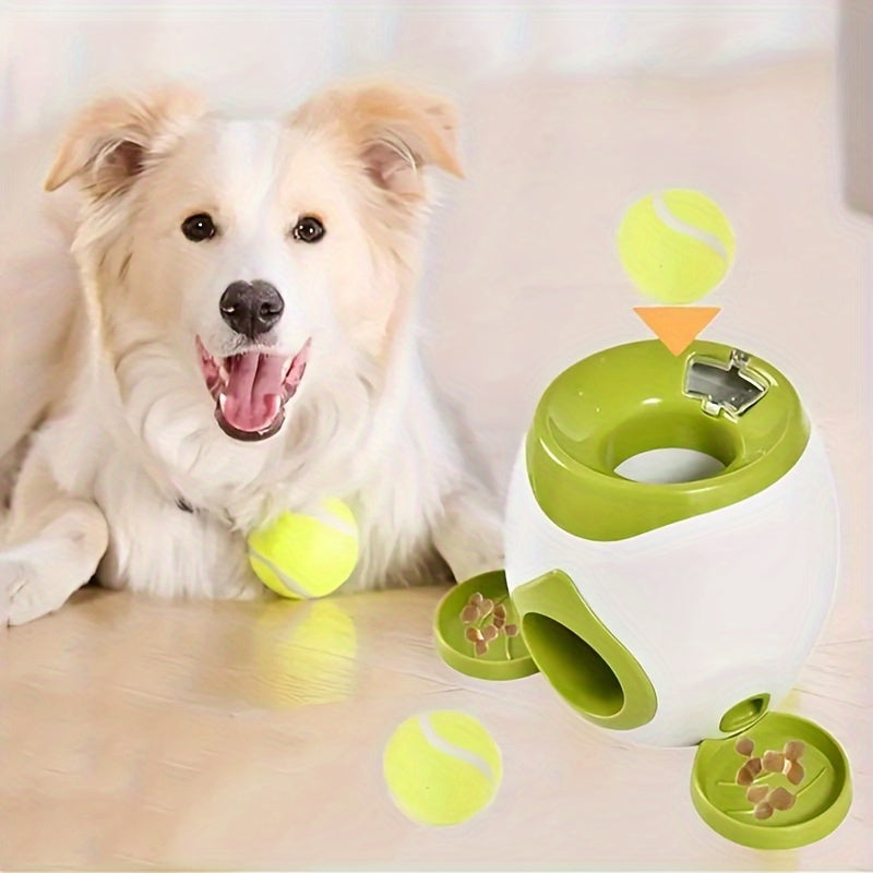 Dog Toys, Dog Training Toys, Dog Food Reward Machine, Pet Reward Machine with 2pcs Feeding Tray and Scoop Dog Ball Toys, Dog Toys Throw Ball Toys Dog Training Supplies - Kerala Elegance