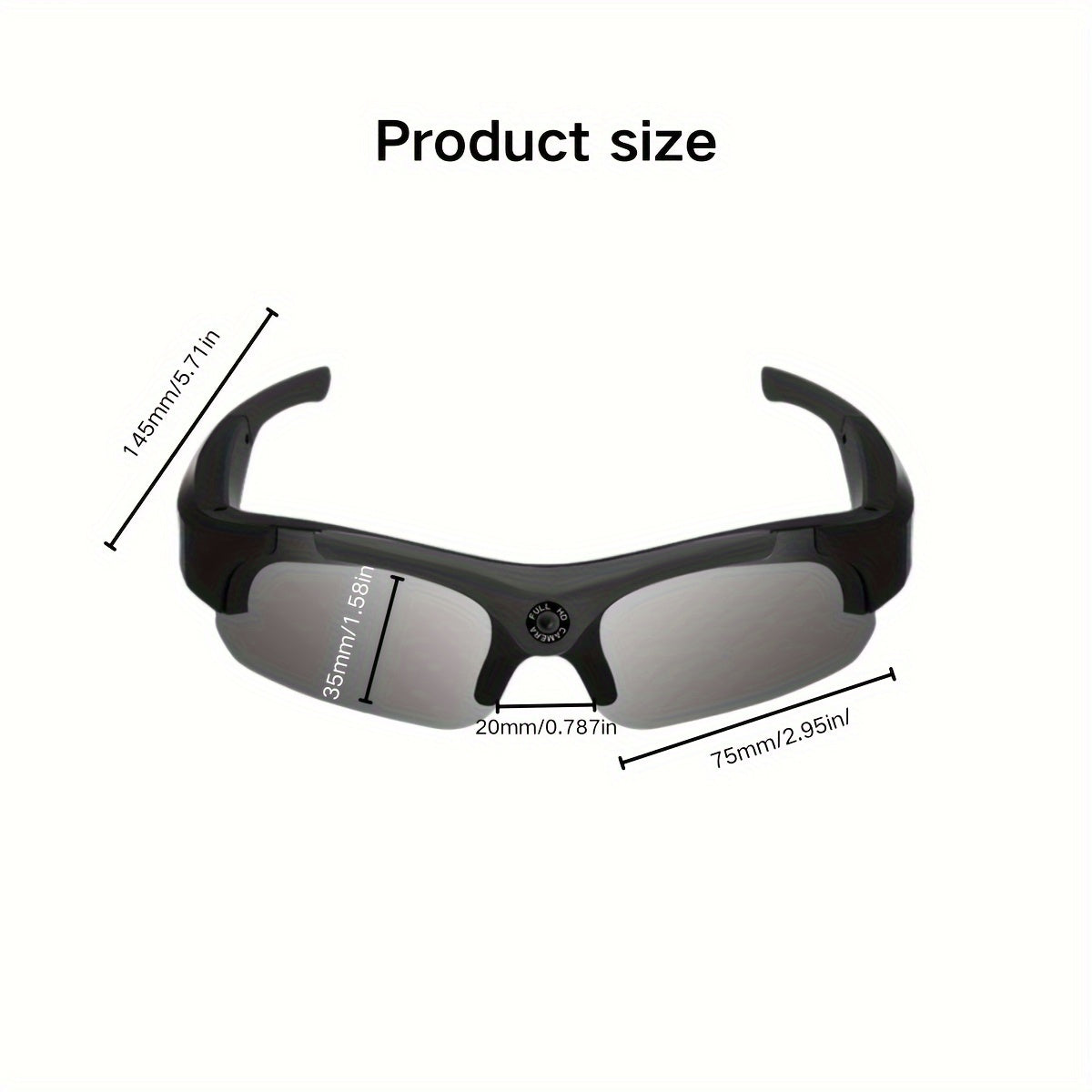 Video Glasses 1080P HD, Outdoor Camera Glasses, 1080P Smart Glasses, HD Computer Network Camera, 120 ° Wide-angle, 180 Minutes Battery Life, Suitable For Cycling, Hiking, Fishing, Coastal Beach, Tourism, 32GB Storage Card