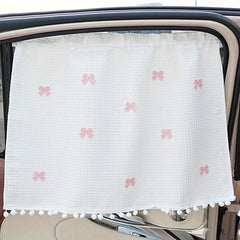 Car Seat Sunshade - Durable Polyester, Heat-Resistant & Uv Protection Curtain With Drawstring For Rear Seats