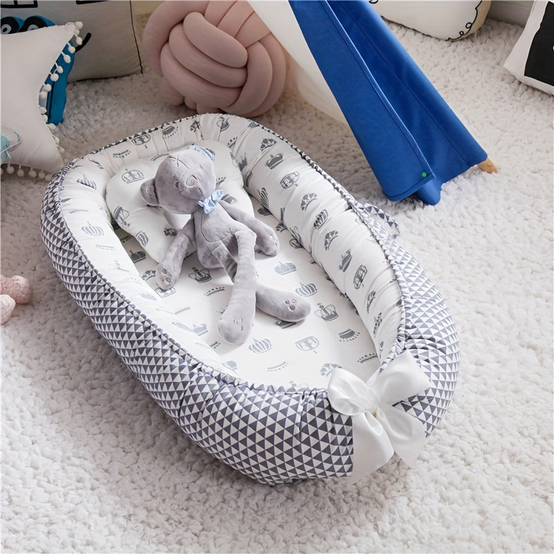 1pc, Folding Detachable And Washable, All Cotton Material, Portable Anti-pressure Baby Bionic Full Release Baby Pillow Travel Crib, Baby Portable Anti-pressure Crib