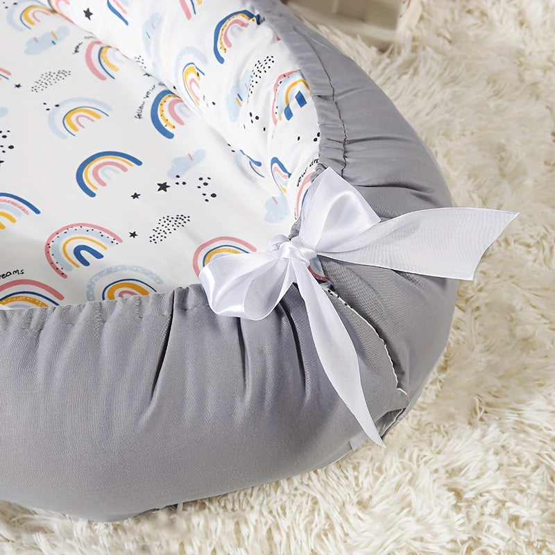 1pc, Folding Detachable And Washable, All Cotton Material, Portable Anti-pressure Baby Bionic Full Release Baby Pillow Travel Crib, Baby Portable Anti-pressure Crib