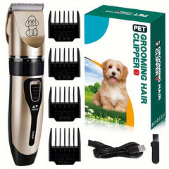 1pc Rechargeable Low-Noise Cordless Pet Clipper Pro - Quiet, Easy Grooming for Dogs, Cats, and Humans - USB Charging, Lithium Battery, Suitable for Various Hair Lengths and Sizes, Professional Trimming Kit