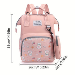 Adorable Cartoon Backpack: Perfect for Moms on the Go - Soft Shell, Multiple Pockets, and Suitable for Ages 14+ - Oxford Fabric