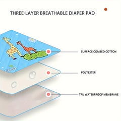 Infant Soft Reusable Diaper Pad with Waterproof Polyester Fiber, Suitable for Ages 0-3 Years