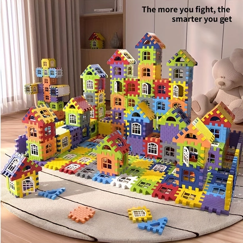 100pcs House Assembly Building Blocks, Large Size, Creative Square Block Building Blocks, Basic Assembly Building Blocks, Educational DIY Assembly Toys, Birthday Gifts Christmas, Halloween Gift