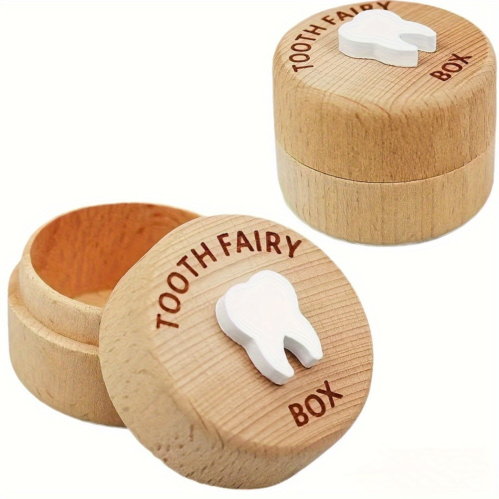 1pc Wooden Tooth Box, Tooth Collection Box Storage Box, Fetal Hair Collector, Tooth Fetal Hair Storage Box, Tooth Preservation Box, Birth Souvenir, Home Decoration, Birthday Gift