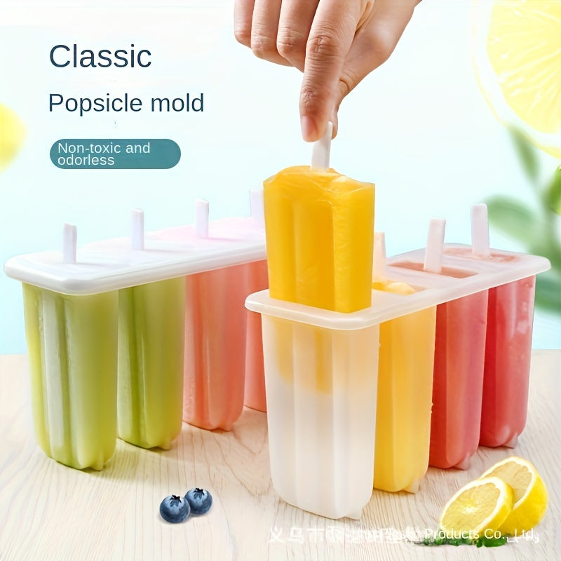 4-Cavity Popsicle Mold - Bpa & Lead-Free, Diy Ice Cream Maker For Kids, Creative Summer Kitchen Gadget Popsicle Molds Reusable Mini Popsicle Mold