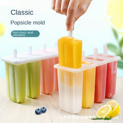 4-Cavity Popsicle Mold - Bpa & Lead-Free, Diy Ice Cream Maker For Kids, Creative Summer Kitchen Gadget Popsicle Molds Reusable Mini Popsicle Mold