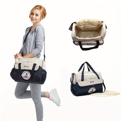 5pcs/set Fashion Embroidery Bag Multi-functional Large-capacity Single-shoulder Mother Bag, Travel Mom Diagonal Cross Diaper Bag Set