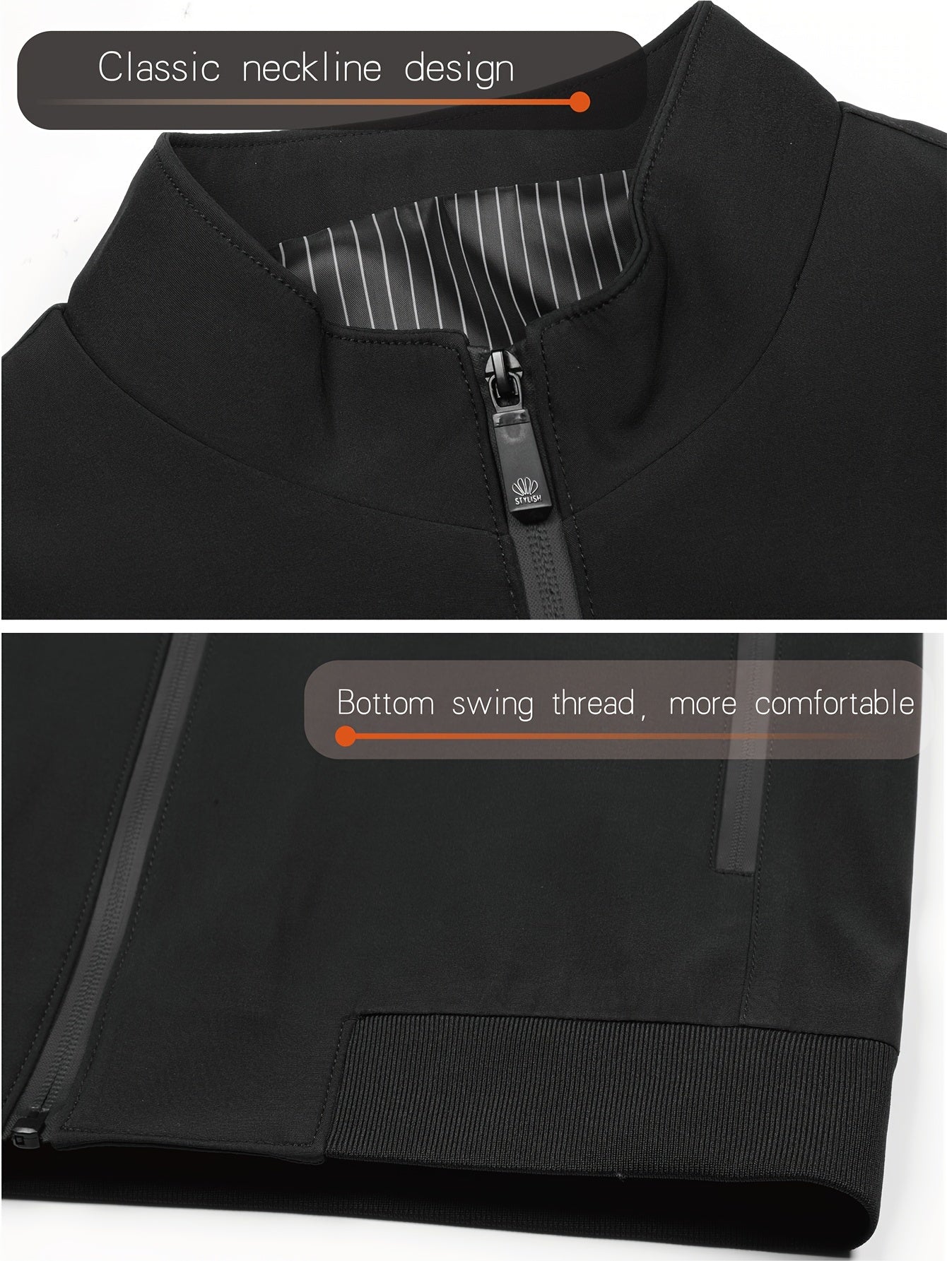 Men's Casual Sports Stand Collar Jacket, Stylish And Simple Outdoor Coat For Spring And Autumn Seasons, Men's Clothing