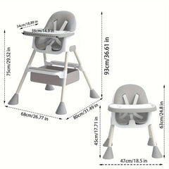 UBRAVOO Baby High Chair 6 Months Plus, High Chair for Babies and Toddlers with Footrest, Detachable Double Tray, Easy to Clean Feeding Highchair for Baby Boys and Girls