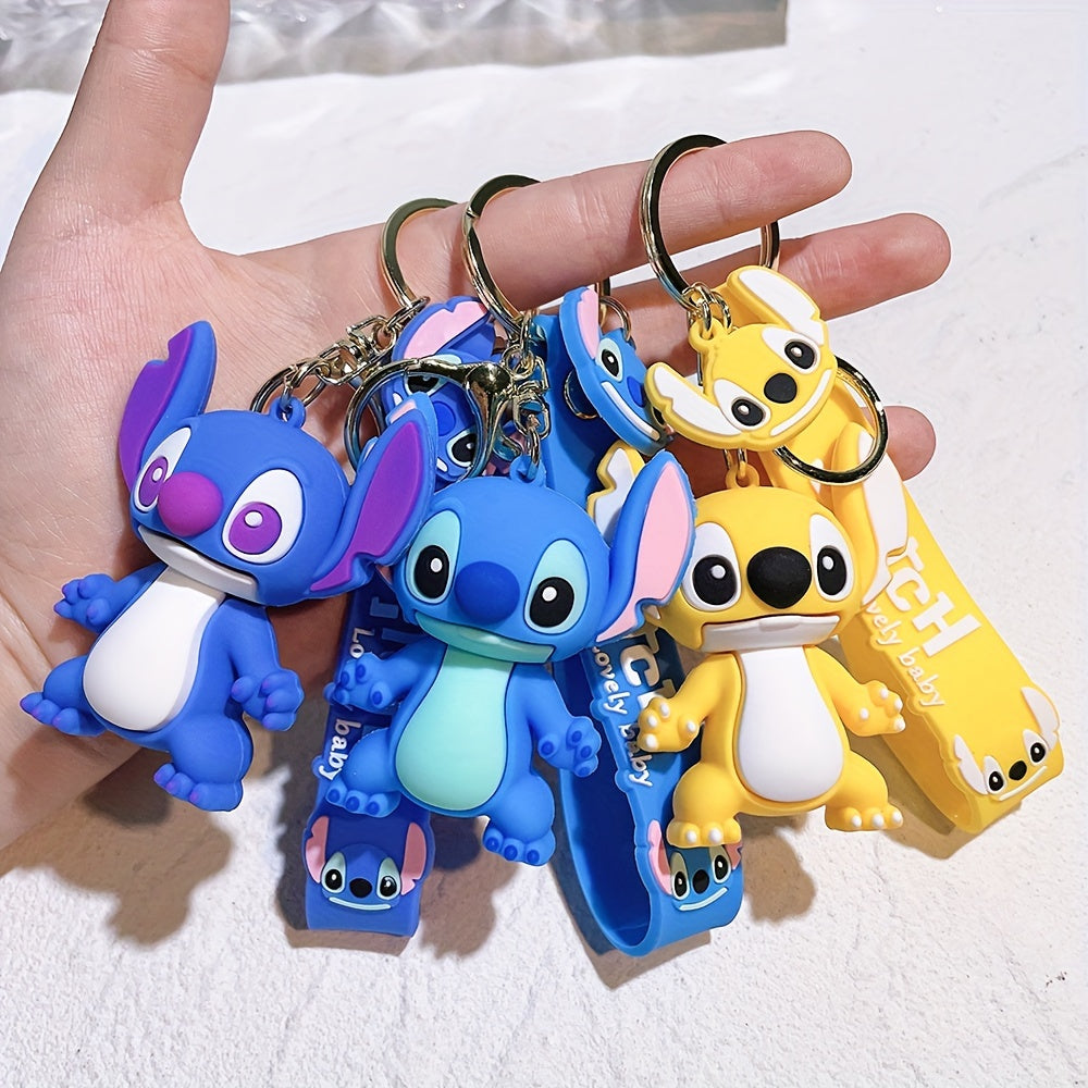 Minnie & Lilo & Stitch Cartoon Anime Keychain - Durable Keyring for Unisex, Fashionable Character Charm Perfect for Backpacks