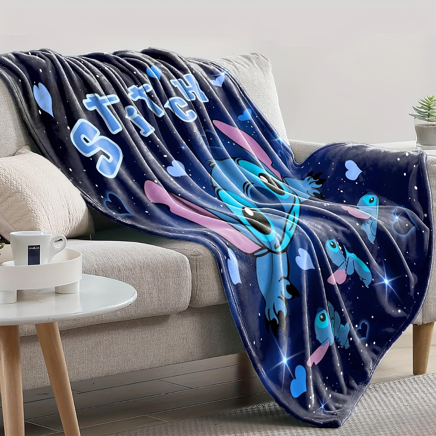 Disney Stitch Cartoon Blanket, Cute Warm Blanket, Living Room Home Decoration Sofa Four Seasons Travel