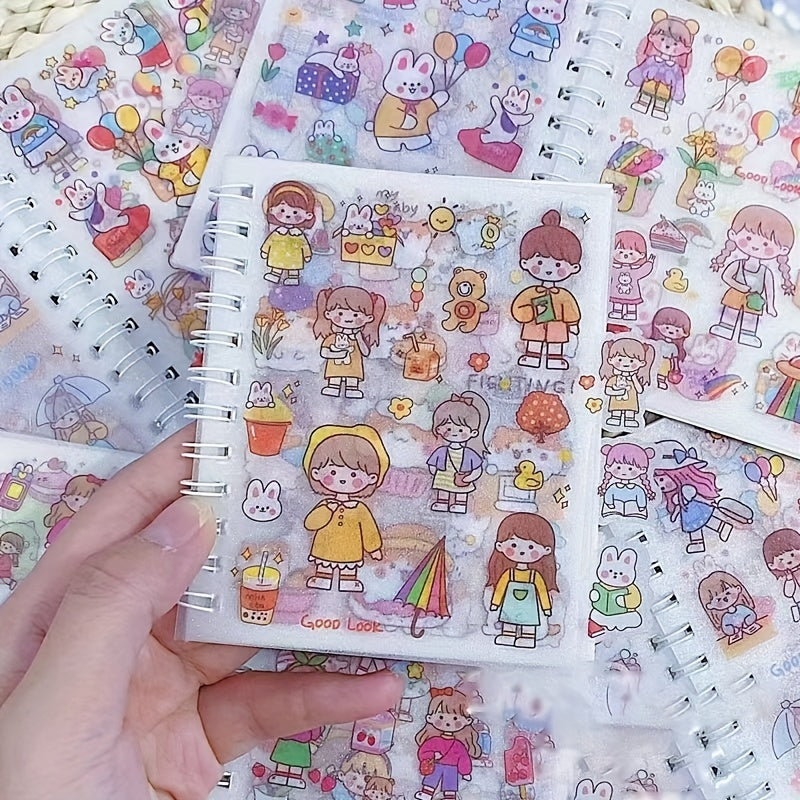 Heartfelt Journal Stickers - Student Girl Stickers - Cartoon Stickers Free Cutting Scrapbook Material - Perfect Gift!