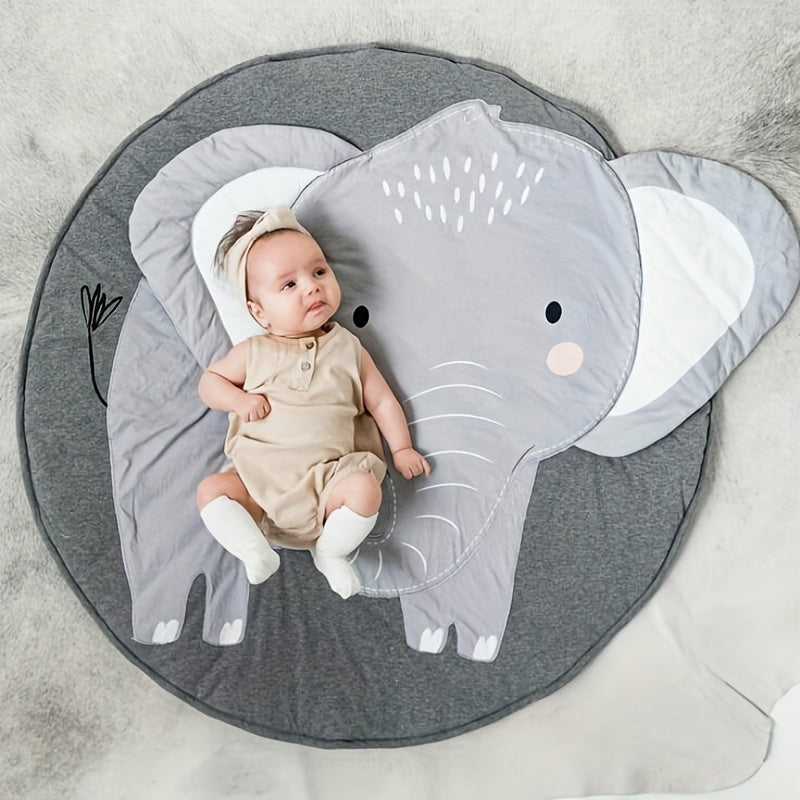 Cute 3D Animal Round Crawling Mat - Baby Play Mat with Thickened Cotton, Removable Liner & Zipper, Perfect for Kids Room Decoration & Game House Props! Easter Gift