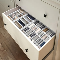 24 Grids Collapsible Closet Cabinet Organizer: Perfect for Socks, Underwear, Handkerchiefs, Ties, and Belts