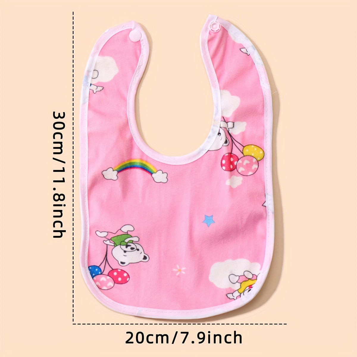 Baby Delightful Crystal Velvet Waterproof Bibs - Adorable Designs for Mess-Free Meals at Home - Luxuriously Soft, U-Shaped Protection