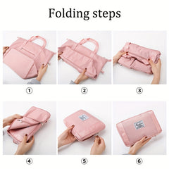 1pc Large Mommy Bag, Water Proof Oxford Cloth, Expandable Bottom Travel Storage Bag, Two-way Zipper For Separating Wet And Dry Items, Gym Yoga Bag, Mommy Handbag, Foldable Portable Luggage Storage Bag