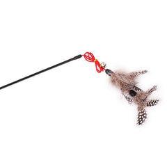 Interactive Cat Toy - 1pc Cat Teaser Stick with Feather & Bell for Indoor Cats' Fun & Exercise - Kerala Elegance