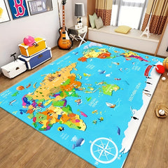 1pc Crawling Mat, Cartoon Toy Game Driveway Blanket, Foldable Nylon Rug, Crawling Rug, Room Rug