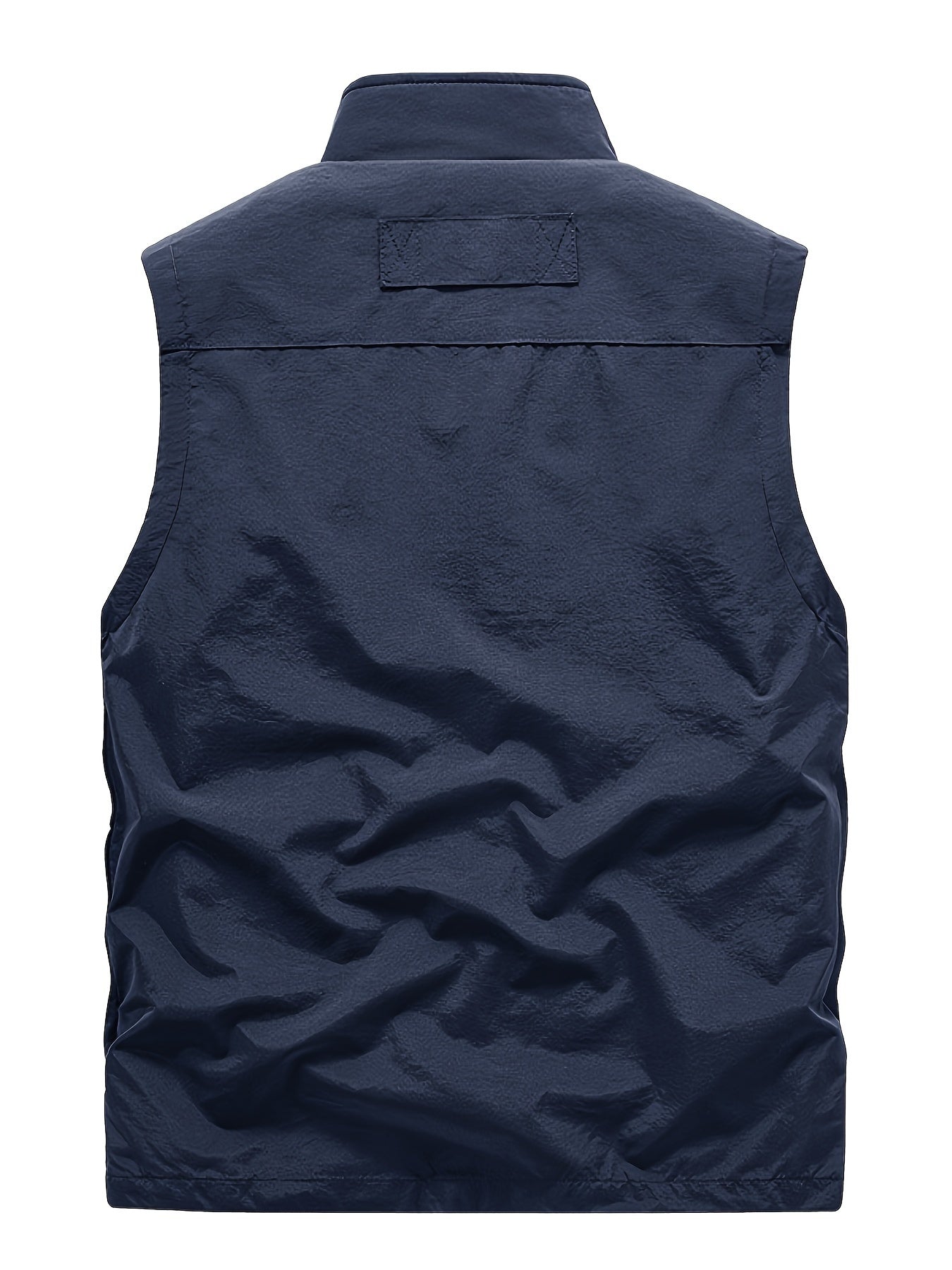 Mens Stylish Cargo Vest with Zipper Pockets - Rugged Stand Collar Zip-Up for Spring Summer Outdoors - Perfect for Fishing & Photography Adventures