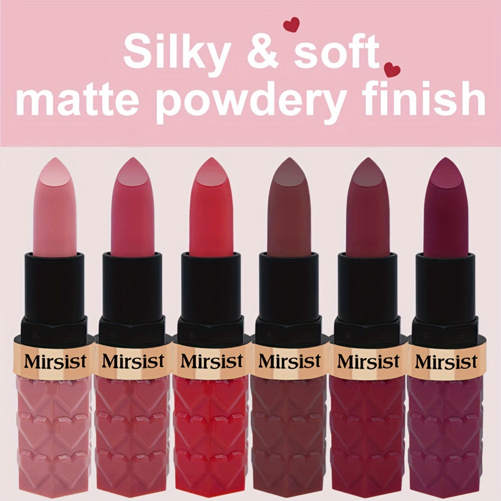 Mirsist 6pcs Matte Lipstick Set - Long-Lasting, Non-Fading Berry Shades For All Skin Types