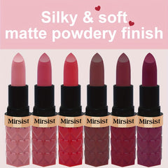 Mirsist 6pcs Matte Lipstick Set - Long-Lasting, Non-Fading Berry Shades For All Skin Types