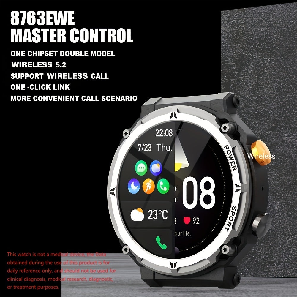 Outdoor Smart Watch(Answer/Dial Calls), Waterproof Sport Smartwatch For IPhone And Android Phones, Fitness Tracker Watch With Multi-Sport Modes/Music-Control/Alarm Clock/Long Battery Life/Good Gifts For Men