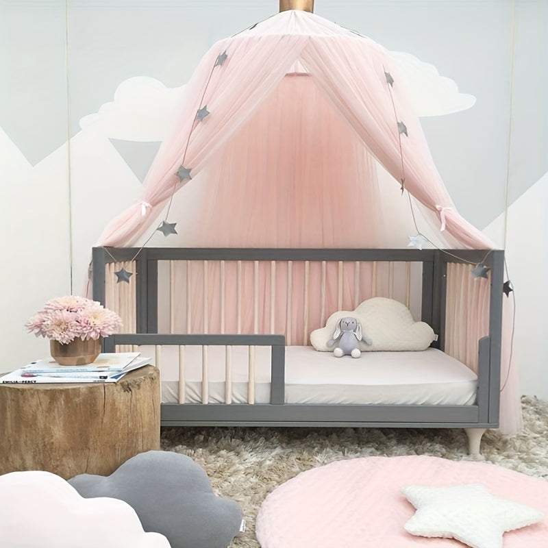 Princess Crown Dome Tent Mosquito Netting Bed Curtain Nordic Style Mesh Material for Children's Room Decoration Infant Photography Props Easter Gift