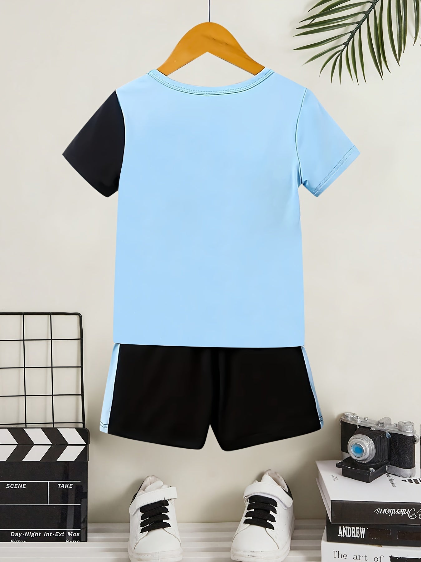 2pcs Boys Casual DAD+ME Letter And Fist Print Comfortable Versatile Short Sleeve T-shirt & Shorts Set, Cool, Lightweight And Comfy Summer Clothes!