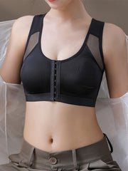 Comfy Sports Bra - Easy-On Front Closure, Ultra-Breathable Mesh Stitching, Adjustable Straps for Customized Fit, Exceptionally Comfy for All-Day Wear - Designed for Active Womens Lingerie & Underwear Needs