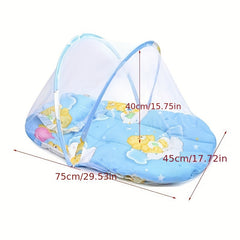 Foldable Mosquito Net With Cotton Mattress Pillow, No Installation Required For Summer