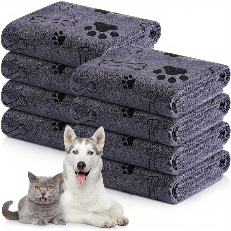 Ultra-Absorbent Microfiber Dog Towels - Rapid-Dry, Luxuriously Soft & Durable, 24x40 inches, Adorable Paw Print Design - Perfect for Grooming Your Furry Friend